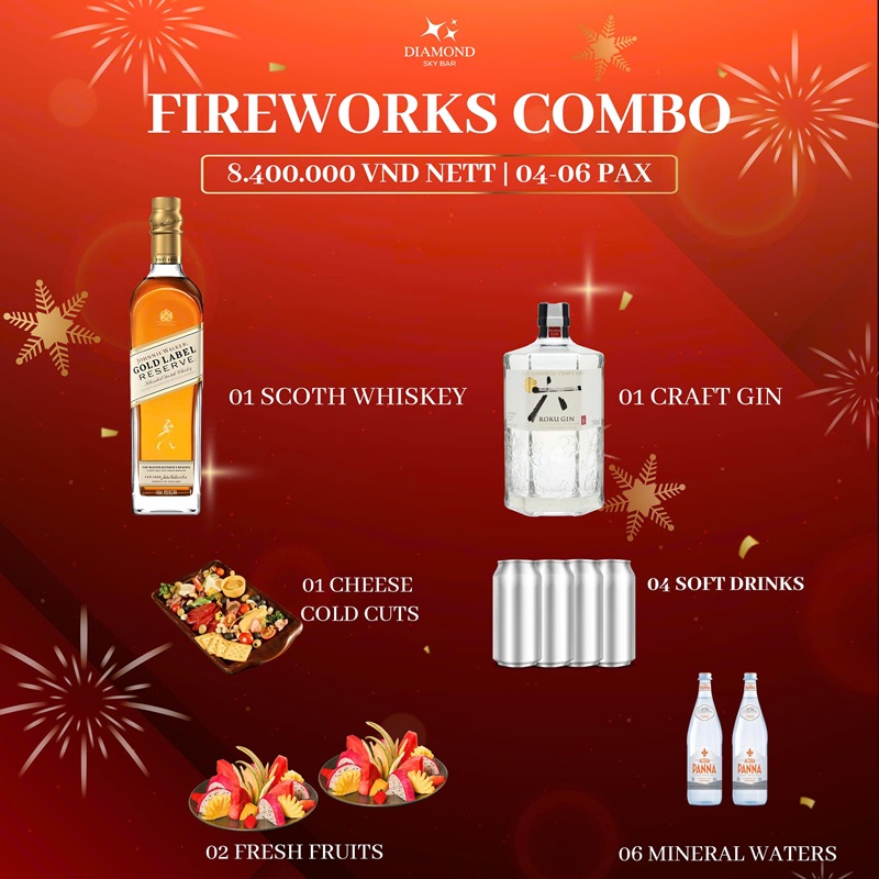 FIREWORKS COMBO – 8,400,000 VND | 04–06 PAX